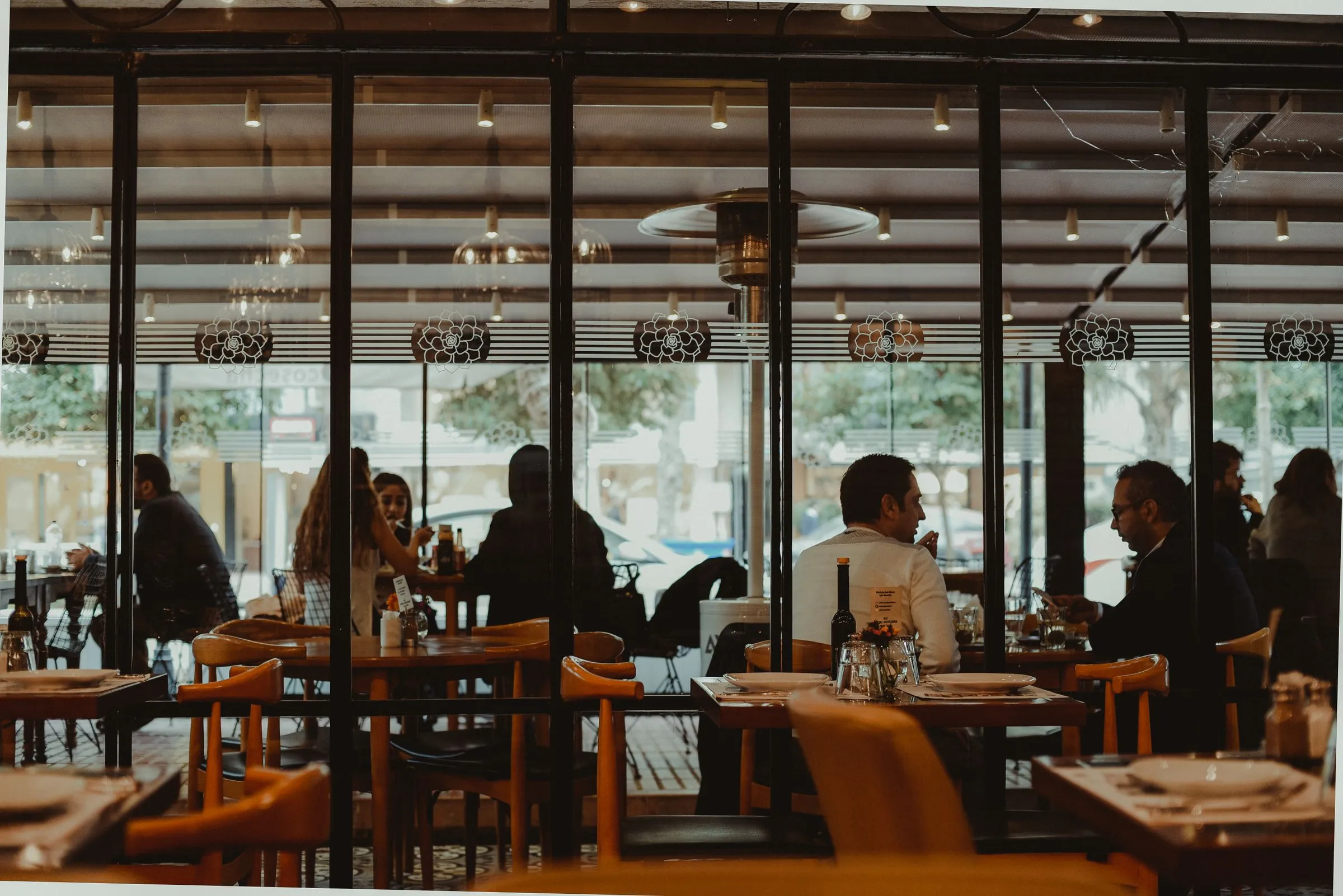 A full dining room on a busy night.